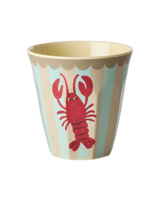 Rice Melamin Medium Kop - Lys Blå New Lobster Print