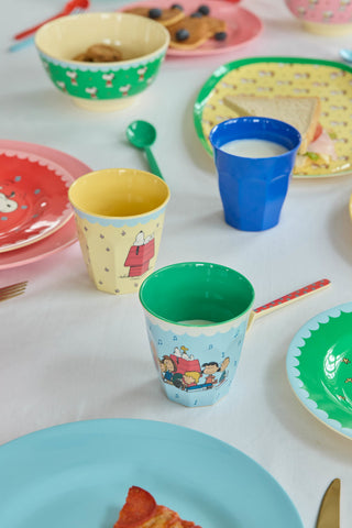 Rice Melamin Medium Kop - Lys Blå Snoopy Print