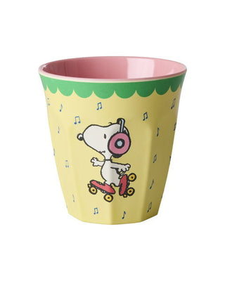 Rice Melamin Medium Kop - Lys Gul Snoopy Print