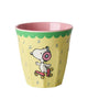 Rice Melamin Medium Kop - Lys Gul Snoopy Print