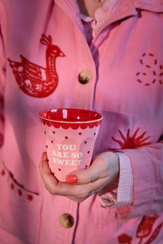 Rice Melamin Medium Kop - Pink Snoopy Print