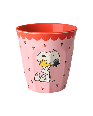 Rice Melamin Medium Kop - Pink Snoopy Print