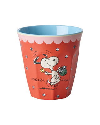 Rice Melamin Medium Kop - Rød Snoopy Print