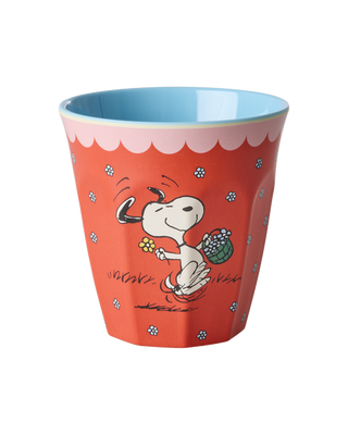 Rice Melamin Medium Kop - Rød Snoopy Print