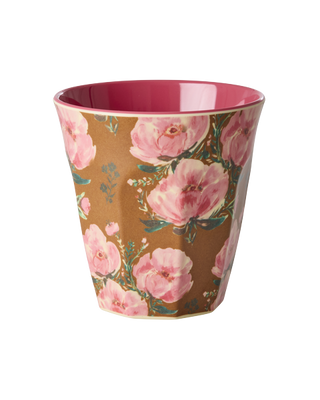 Rice Melamin Medium Kop - Rosa Floral Fiesta Rose