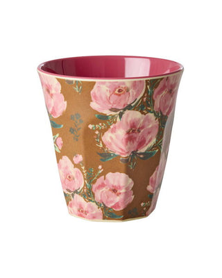 Rice Melamin Medium Kop - Rosa Floral Fiesta Rose