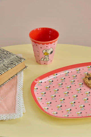 Rice Melamin Medium Kop - Pink Snoopy Print