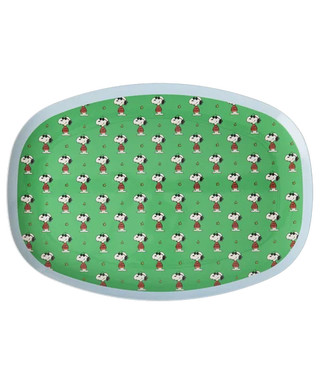 Rice Melamin Tallerken - Stor Grøn Snoopy Print