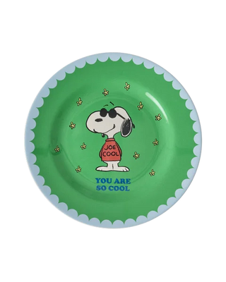 Rice Melamin Tallerken - Grøn Snoopy Print