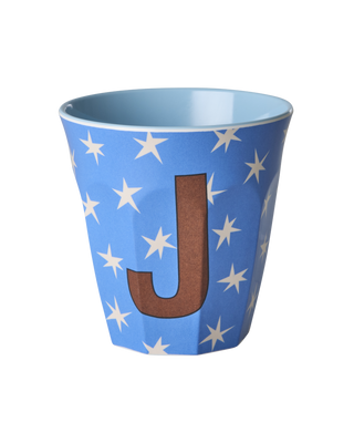 Rice Melamin Medium Alfabet Kop - Blue Stars