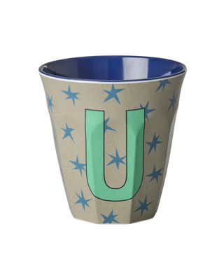 Rice Melamin Medium Alfabet Kop - Blue Stars