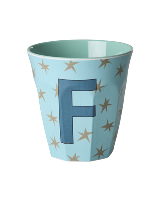 Rice Melamin Medium Alfabet Kop - Blue Stars