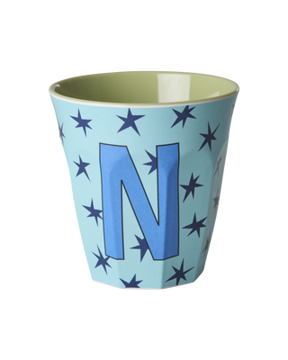 Rice Melamin Medium Alfabet Kop - Blue Stars