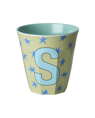 Rice Melamin Medium Alfabet Kop - Blue Stars
