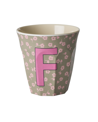 Rice Melamin Medium Alfabet Kop - Pink Flowers