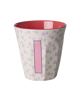 Rice Melamin Medium Alfabet Kop - Pink Flowers