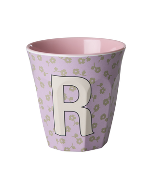 Rice Melamin Medium Alfabet Kop - Pink Flowers