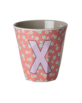 Rice Melamin Medium Alfabet Kop - Pink Flowers
