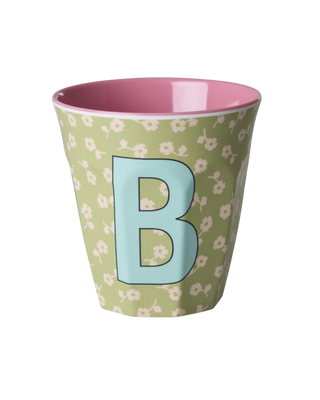 Rice Melamin Medium Alfabet Kop - Pink Flowers