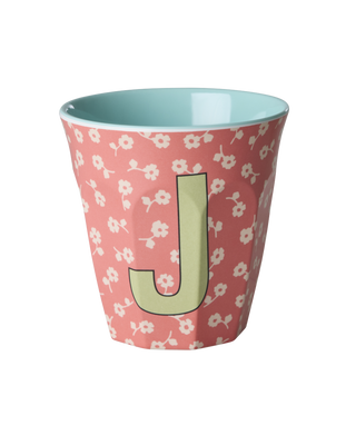 Rice Melamin Medium Alfabet Kop - Pink Flowers