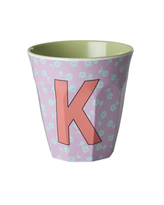 Rice Melamin Medium Alfabet Kop - Pink Flowers