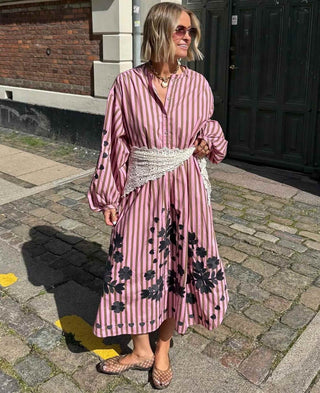 Sissel Edelbo - Rikke Kjole Pink Stripes