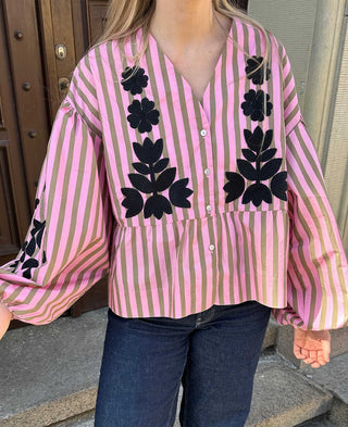 Sissel Edelbo - Rikke Top Pink Stripes