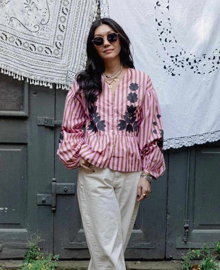 Sissel Edelbo - Rikke Top Pink Stripes