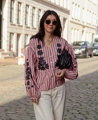 Sissel Edelbo - Rikke Top Pink Stripes