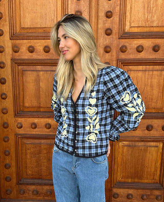 Sissel Edelbo - Fran Blue Checks Top