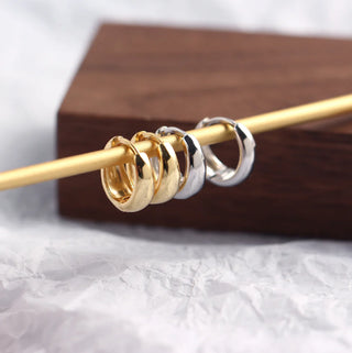 &COPENHAGEN Small chunky hoops øreringe - guld