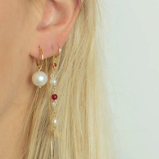 Smykish Crystal Chain Ørering - Rød
