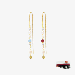 Smykish Crystal Chain Ørering - Lyseblå