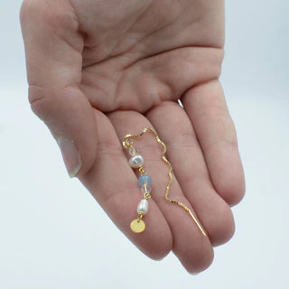 Smykish Crystal Chain Ørering - Lyseblå
