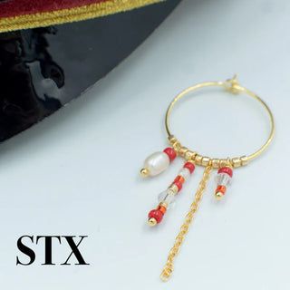Smykish Funky Hoop Ørering - Rød