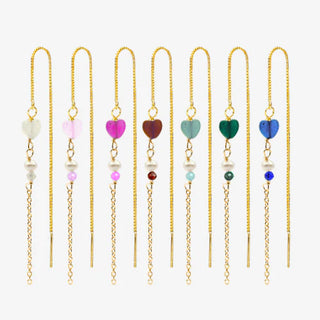 Smykish Heart Crystal Chain Ørering - Clear