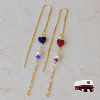 Smykish Heart Crystal Chain Ørering - Rød