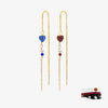 Smykish Heart Crystal Chain Ørering - Rød