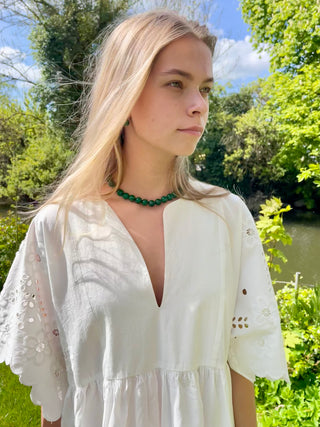 Soï Faro Chunky Krystal Halskæde - Grøn Jade