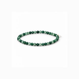 Soi Krystal Armbånd 4mm - Grøn Moss Agat