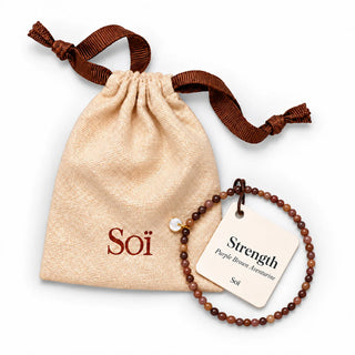 Soi Krystal Armbånd 4mm - Lilla Brun Aventurin