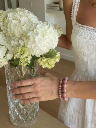 Soi Krystal Armbånd Chunky - Pink Rhodonit