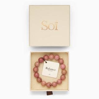 Soi Krystal Armbånd Chunky - Pink Rhodonit