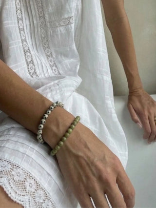 Soi Krystal Armbånd 6mm - Grøn Alashan Agat