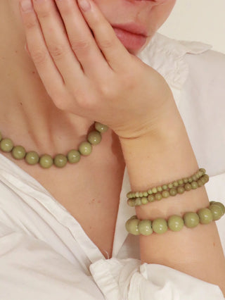 Soi Krystal Armbånd Chunky - Grøn Alashan Agat