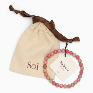 Soi Krystal Armbånd 6mm - Pink Rhodonit