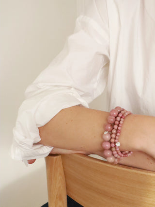 Soi Krystal Armbånd Chunky - Pink Rhodonit