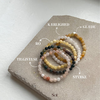 Soï Krystal Armbånd Indian Agate - Flere Størrelser