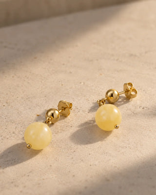 Soi Nora Krystal Øreringe - Yellow Jade