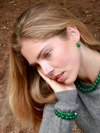 Soi Krystal Armbånd Chunky - Grøn Jade